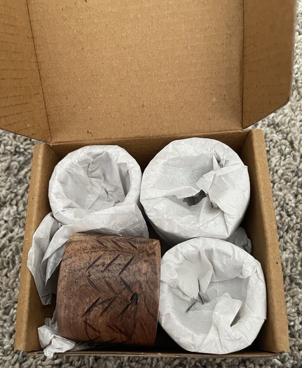 Wooden Napkin Rings India Sembla Acacia Wood Set Of 4 New